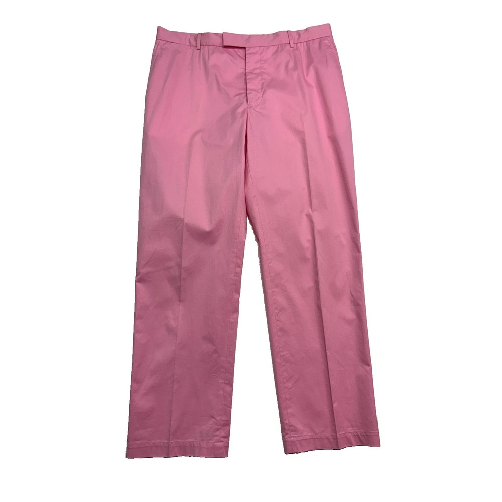 Ralph Lauren RLX 38x32 Pink Golf‎ Chino Dress Pants Flat Front Cotton Trouser